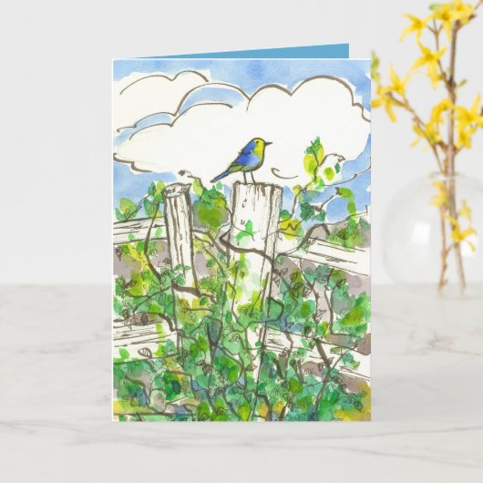 Carte Bluebird Brambles Penser à vous (Fleur jaune)