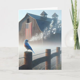 Carte Bluebird Chanter Dans Matin Mist