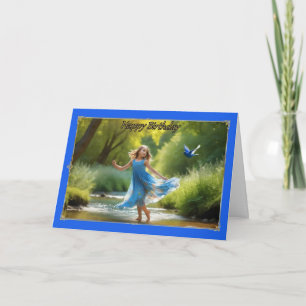Carte Bluebird Dance Young Girl's Birthday Card
