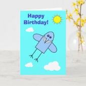 Carte Bluebird de bonheur (Fleur jaune)