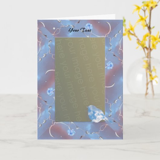 Carte Bluebird de bonheur (Fleur jaune)