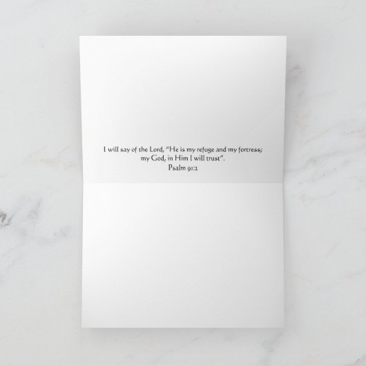 Carte Bluebird On Fence Scripture Card Psaume 91:2 (Intérieur)