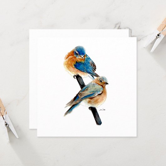 Carte Bluebird Pair belle aquarelle