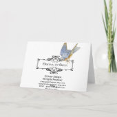 Carte Bluebird sur le devis de Branch et Victor Hugo (Dos)