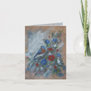 Carte Bluebird USA - peinture à la main