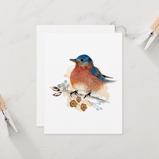 Carte Bluebird Watercolor Bluebird Note