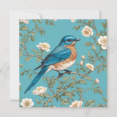 Carte Bluebird William Morris Inspiré Turquois (Devant)