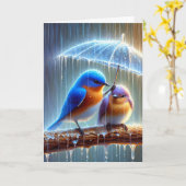 Carte Bluebirds Dans La Pluie Merci (Fleur jaune)
