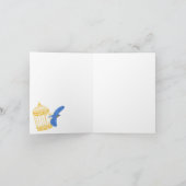 Carte Bluebirds et Blue Primroses Voeux blancs (Intérieur)