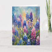 Carte Bluebonnets Art Floral Abstrait (Devant)