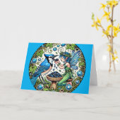 Carte Bluejay Fairy Blue Jay Fairies (Fleur jaune)