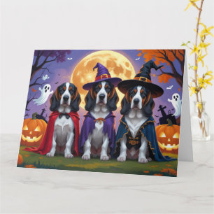 Carte Bluetick Coonhound Chiens Citrouille Halloween Fun