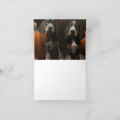 Carte Bluetick Coonhound chiot Automne Délice Citrouille (Intérieur)