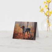 Carte Bluetick Coonhound en automne Leaves automne Inspi (Fleur jaune)