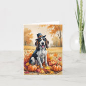 Carte Bluetick Coonhound L'automne quitte Thanksgiving A (Devant)