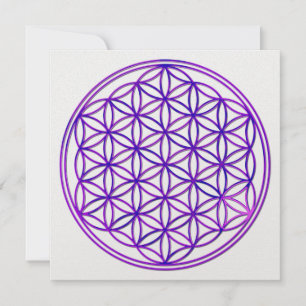 Carte Blume des Lebens / Fleur de vie bleu rose