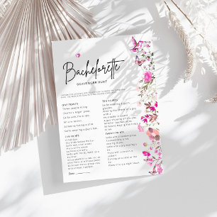 Carte Blush Bachelorette Chasse au trésor Jeu nuptiale