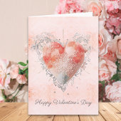 Carte Blush Baroque Lace Sacred Heart Valentines Day