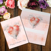 Carte Blush Baroque Lace Sacred Heart Valentines Day