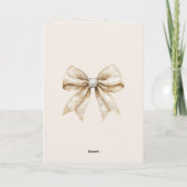 Carte Blush Canne de Noël Rustique Crème Arc Argent (Dos)