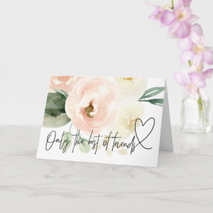 Carte Blush Floral Grossesse bébé Révéler cadeau à l'ami