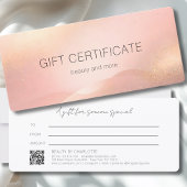 Carte Blush Gold Glow Gradient QR Code Gift Certificate