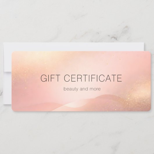Carte Blush Gold Glow Gradient QR Code Gift Certificate (Devant)