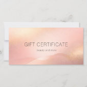 Carte Blush Gold Glow Gradient Salon Gift Certificate (Devant)