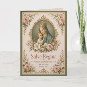 Carte Blush Marian Salve Regina Catholique de dévotion
