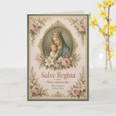 Carte Blush Marian Salve Regina Catholique de dévotion (Fleur jaune)