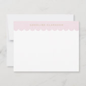 Carte Blush Pink and Gold Scallop Modern Note (Devant)