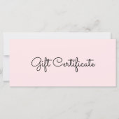 Carte Blush Pink Beauté Business Certificat cadeau (Devant)