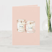Carte Blush Pink Candles True Love (Devant)