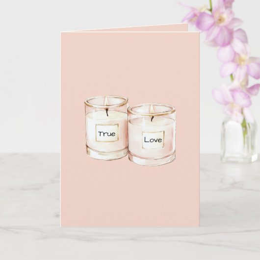 Carte Blush Pink Candles True Love (Orchidée)