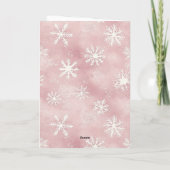 Carte Blush Pink Cream Deer Scarf Snowflakes Christmas (Dos)