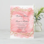 Carte Blush Pink Gold Fairytale Wedding showers Invitati (Debout devant)
