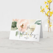 Carte Blush Pink Joyeux cadeau de la fête des mères de l (Fleur jaune)