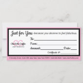 Carte Blush Pink Leopard Lash certificat cadeau beauté (Dos)