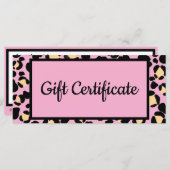Carte Blush Pink Leopard Lash certificat cadeau beauté (Devant / Derrière)