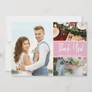 Carte Blush Pink Modern Mariage photo collage