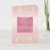 Carte Blush Pink Ombre Glitzy Parties scintillant Étince (Devant)