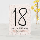 Carte Blush Pink & Rose Gold 18e anniversaire (Fleur jaune)