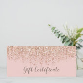 Carte Blush Pink & Rose Gold Parties scintillant Certifi (Debout devant)