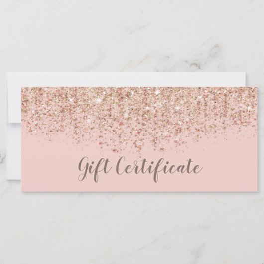 Carte Blush Pink & Rose Gold Parties scintillant Certifi (Devant)