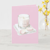 Carte Blush pink rose petals candle (Fleur jaune)
