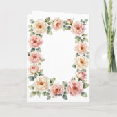 Carte Blush Pink Rose Watercolor Wedding Congratulations (Dos)