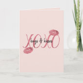 Carte Blush Red Pink XOXO Lips Kisses (Devant)