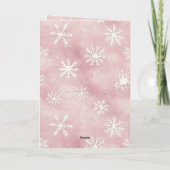 Carte Blush Rose Blanc Flocons de Neige Noël (Dos)