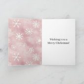 Carte Blush Rose Blanc Flocons de Neige Noël (Intérieur)