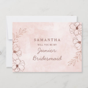 Carte Blush Rose & Rose Gold Junior Bridesmaid Propositi